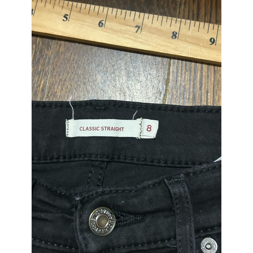 Levi's Jeans Women Size 8 (29x30) Wash Black Classic Straight Denim - Picture 4 of 6